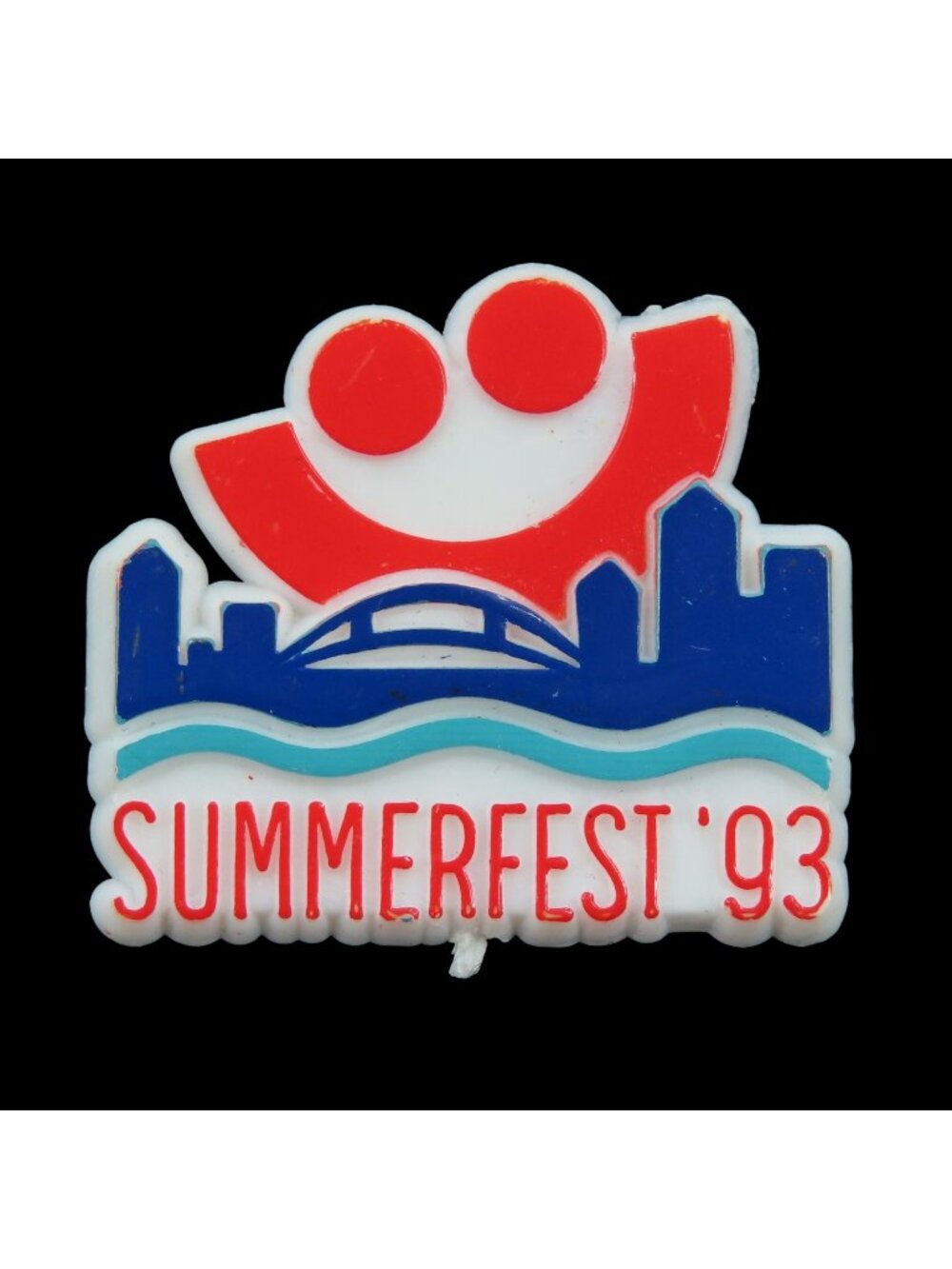 Summerfest Logo 1993 Plastic Pin Milwaukee Wisconsin Music Festival Vintage 90s